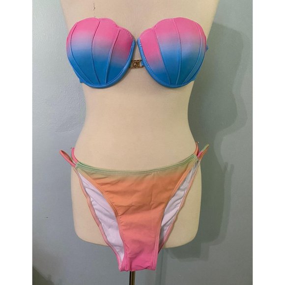 Gradient Bright Mermaid Shells Bikini Set - Picture 2 of 3